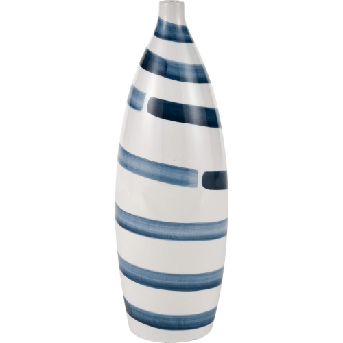 Indaal Vase in White & Blue Earthenware