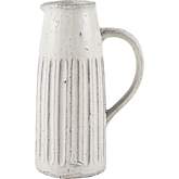 Muriel Pitcher Vase in Aged White Glazed Earthenware