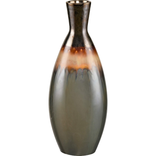 Arne 13"H Vase in Brown Reactive Earthenware