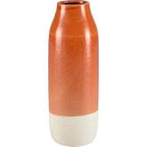 Terra Vase in Coral & Off White Earthenware