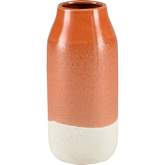 Terra Vase in Coral &Off White Earthenware