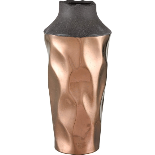 Lewis Vase in Polished Copper & Black Earthenware