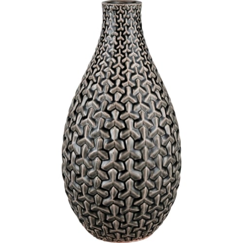 Gibbs Vase in Gray & Black Ceramic