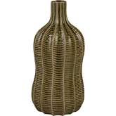 Collier Vase in Green Ceramic