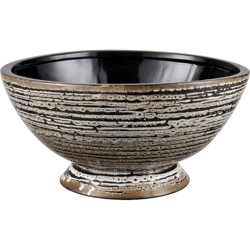 Simone Decorative Bowl in Black, Brown & White Ceramic