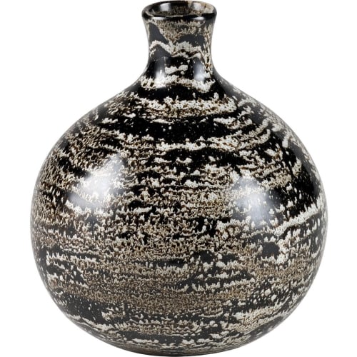 Simone Vase in Black, Brown & White Ceramic