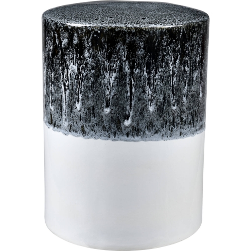 Gallemore Stool in Gray & White Crackle Glaze Earthenware