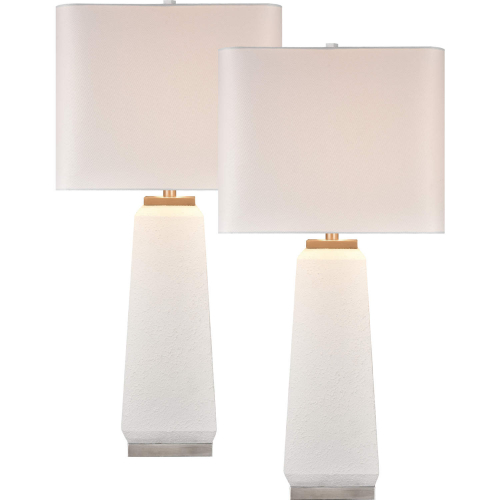 Luke 34.5"H 1 Light Table Lamp in White Resin (Set of 2)