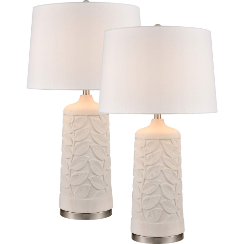 Penny 32.5"H 1 Light Table Lamp in White Ceramic (Set of 2)