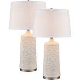 Penny 32.5"H 1 Light Table Lamp in White Ceramic (Set of 2)