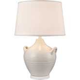 Oxford 25"H 1 Light Table Lamp in White Ceramic