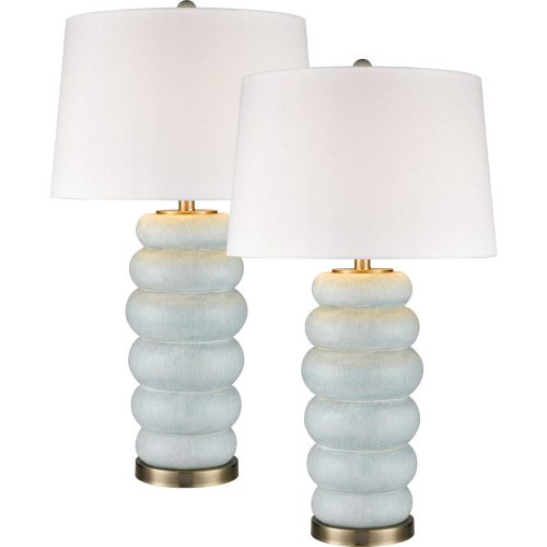 Barden 30"H 1 Light Table Lamp in Light Green Resin (Set of 2)