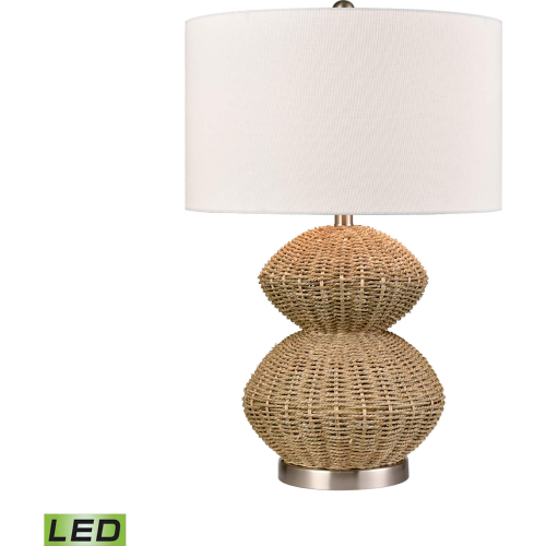 Helia 27"H 1 Light Table Lamp in Natural Seagrass & White Linen (Includes LED Bulb)