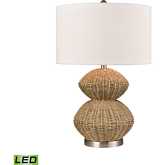 Helia 27"H 1 Light Table Lamp in Natural Seagrass & White Linen (Includes LED Bulb)