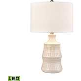 Dorin 25.5"H 1 Light Table Lamp in White Glazed Ceramic (Includes LED Bulb)