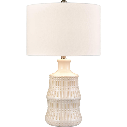 Dorin 25.5"H 1 Light Table Lamp in White Glazed Ceramic