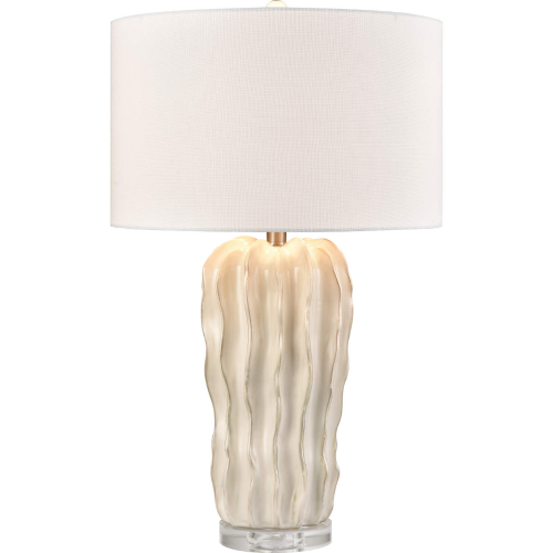 Genesee 27.5"H 1 Light Table Lamp in White Glazed Earthenware