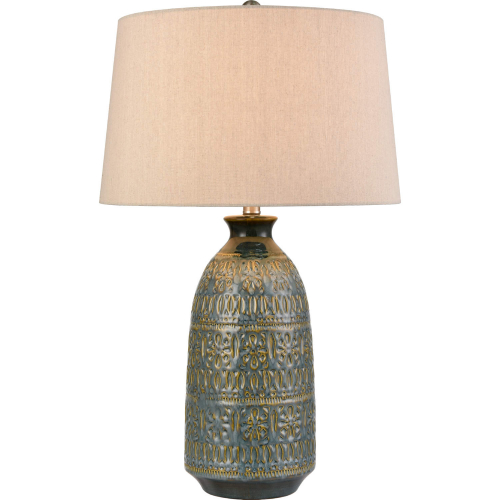 Burnie 28"H 1 Light Table Lamp in Blue Glazed Earthenware