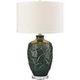 Goodell 27.5"H 1 Light Table Lamp in Green Glaze Ceramic