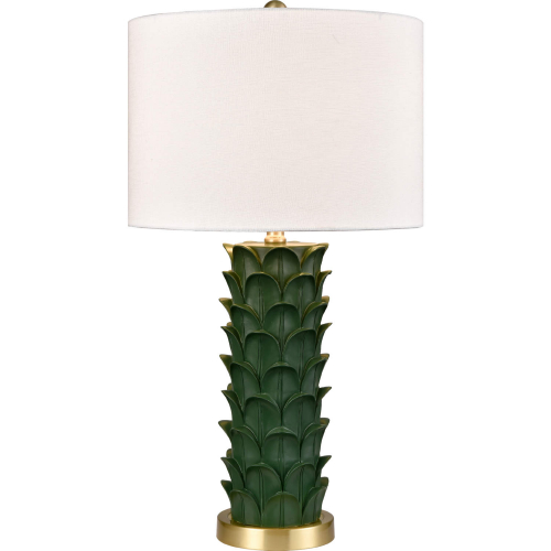 Beckwith 27"H 1 Light Table Lamp in Dark Green Resin & Brass