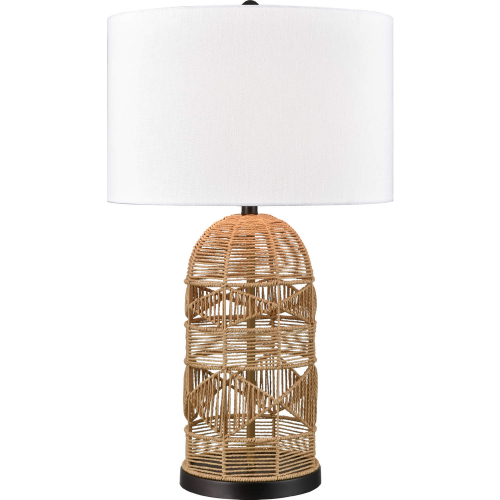 Peckham 30"H 1 Light Table Lamp in Natural Paper Cord & Bronze