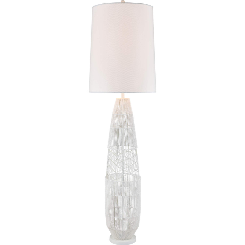 Husk 63"H 1 Light Floor Lamp in White Paper Cord & Linen