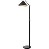 Timon 67"H 1 Light Floor Lamp in Matte Black Metal