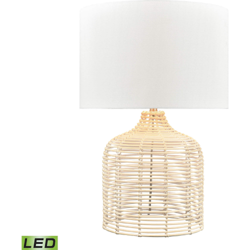 Crawford Cove 26"H 1 Light Table Lamp in Bleached Rattan (Includes LED Bulb)