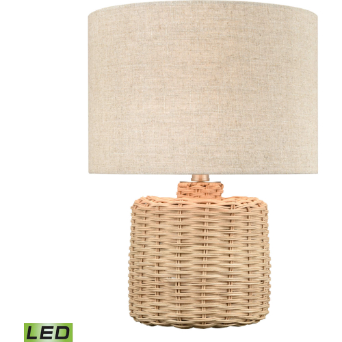 Roscoe 18"H 1 Light Table Lamp in Rattan & Sand Linen (Includes LED Bulb)