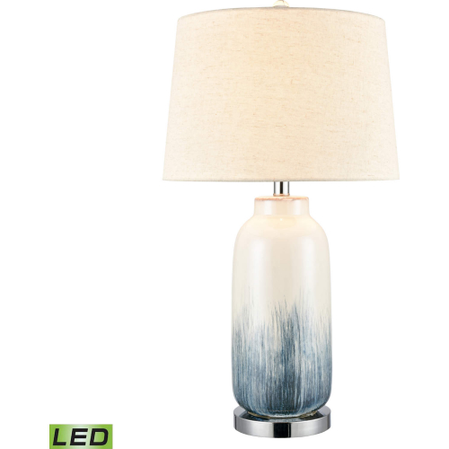 Cason Bay 27"H 1 Light Table Lamp in Blue Ceramic & Steel (Includes LED Bulb)