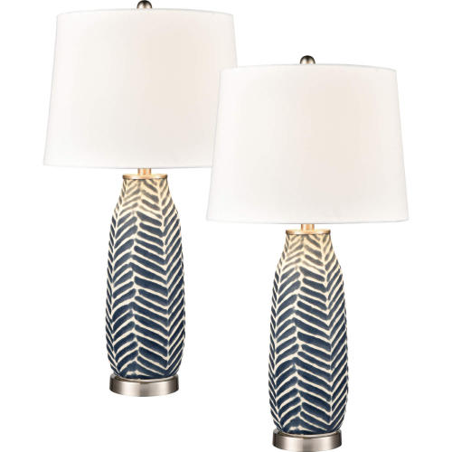 Bynum Table Lamp in Navy Blue Ceramic (Set of 2)