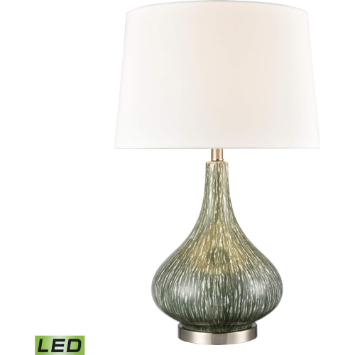 Northcott 28"H 1 Light Table Lamp in Steel & Green Glass (Includes LED Bulb)