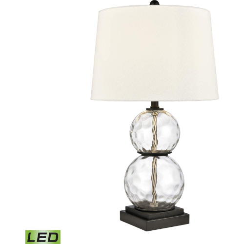 Forsyth 26"H 1 Light Table Lamp in Clear Glass & Metal (Includes LED Bulb)