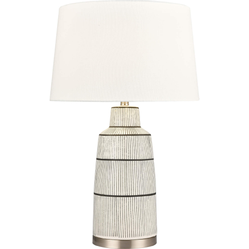 Ansley 30"H 1 Light Table Lamp in Gray Glaze Earthenware & Linen