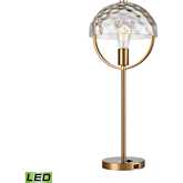 Parsons Avenue 24"H 1 Light Desk Lamp in Brass & Water Glass (Includes LED Bulb)