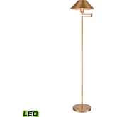 Arcadia 63"H 1 Light Floor Lamp in Aged Brass (Includes LED Bulb)