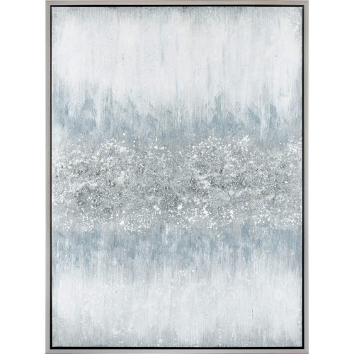 Turner Framed Wall Art in Light Blue, White & Silver Canvas