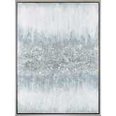 Turner Framed Wall Art in Light Blue, White & Silver Canvas