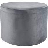 Linder Storage Ottoman in Charcoal Gray Velvet