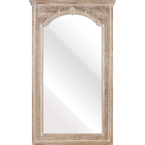 Alfred Mirror in Distressed White Washed Finish