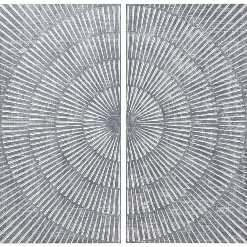 Oneda Dimensional Wall Art in Gray Wash & White Finish Wood