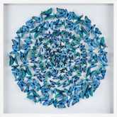 Blue Butterfly Dimensional Wall Art in Blue Finish & Glass