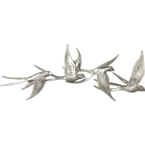 Flock Dimensional Wall Art in German Silver