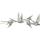 Flock Dimensional Wall Art in German Silver