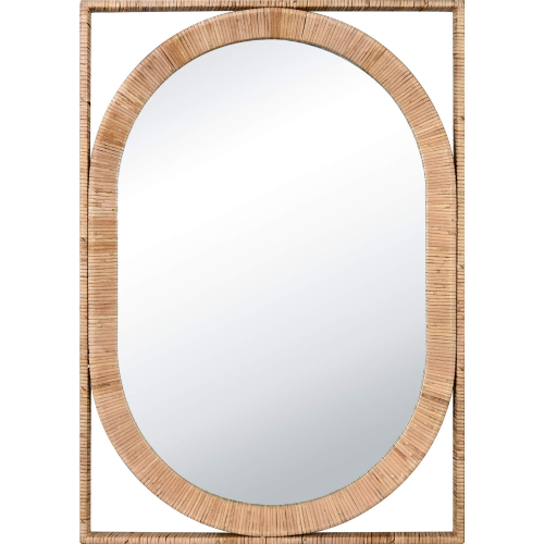 Baarlo Mirror Framed in Natural Rattan