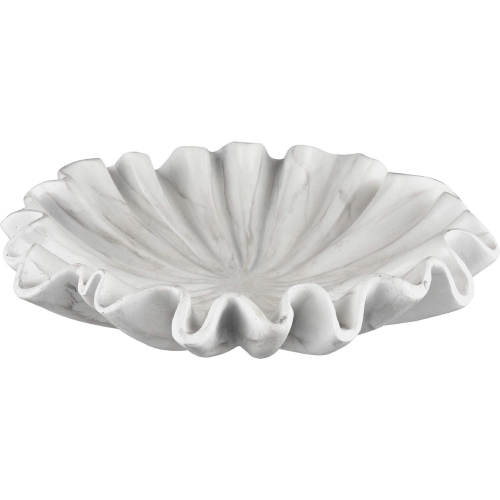 Leda Decorative Bowl in White Marbleized Resin