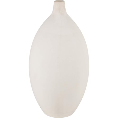 Faye 14"H Vase in White Earthenware