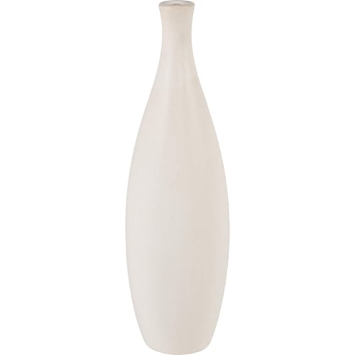 Faye 14"H Vase in White Earthenware