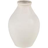 Faye 10"H Vase in White Earthenware