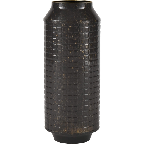 Armil 16"H Vase in Black Iron w/ Gold Fleck